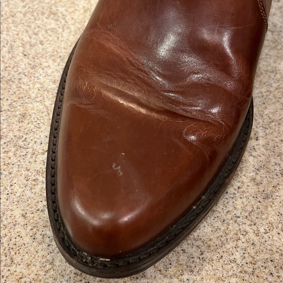 Unique western flair Florsheim boots made in Brazil brown sz7.5 Cracks Worn READ - Picture 11 of 12